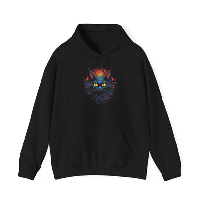 Creepy Black Cat 12 Heavy Blend™ Hooded Sweatshirt