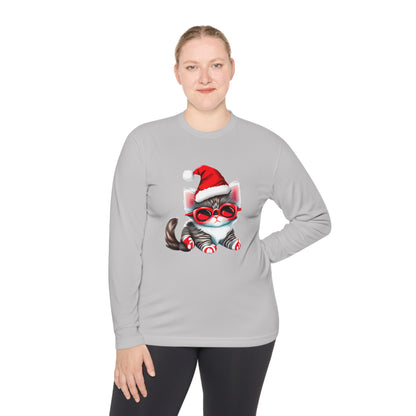 Santa Kitten Adult Long Sleeve Tee