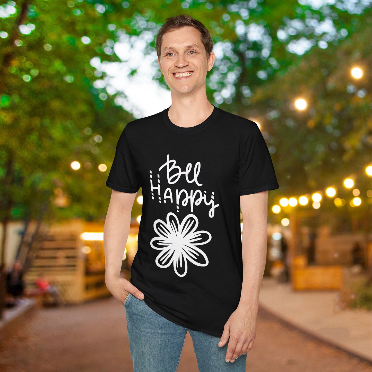 Bee Happy Adult T-shirt