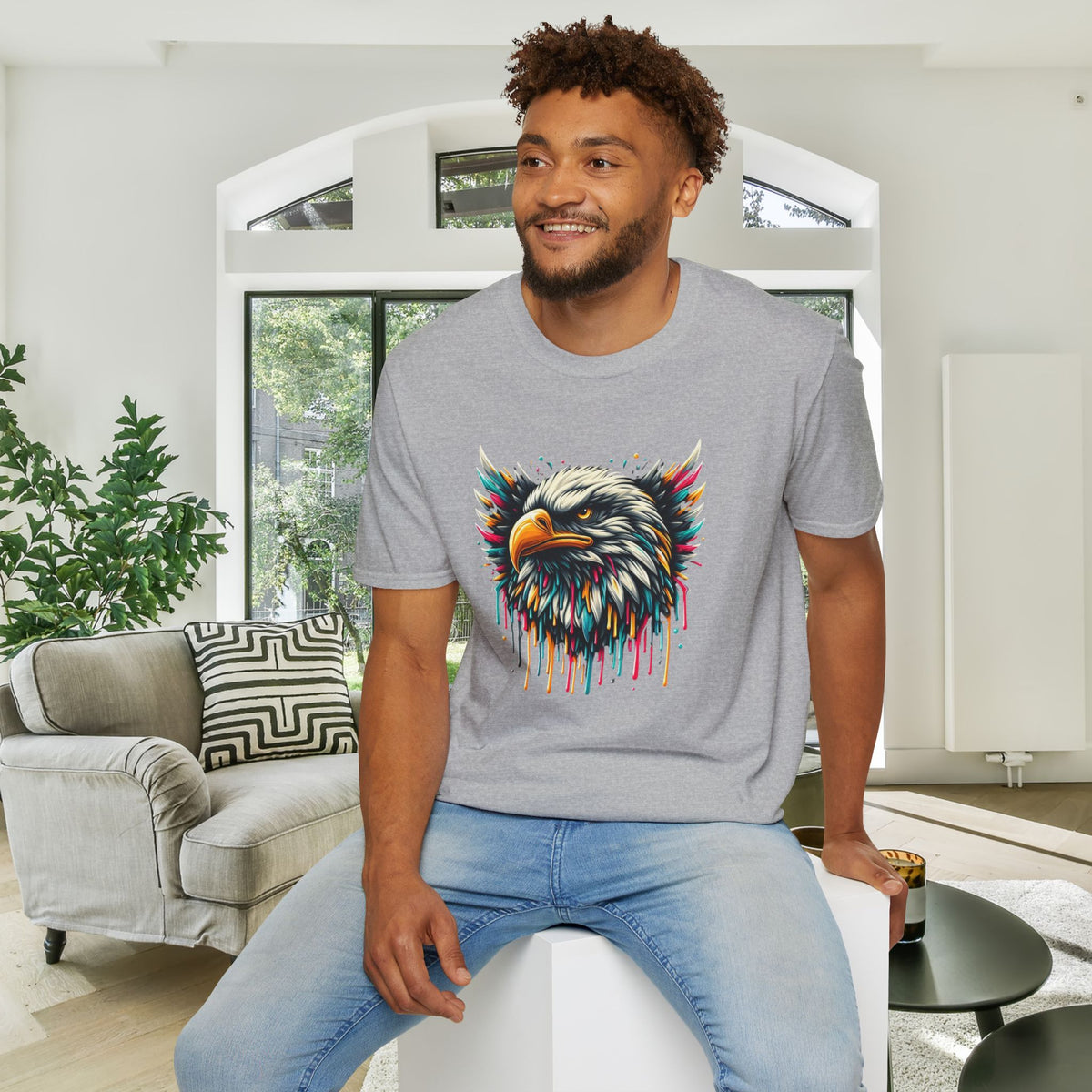 Colorful Bald Eagle Adult T-shirt