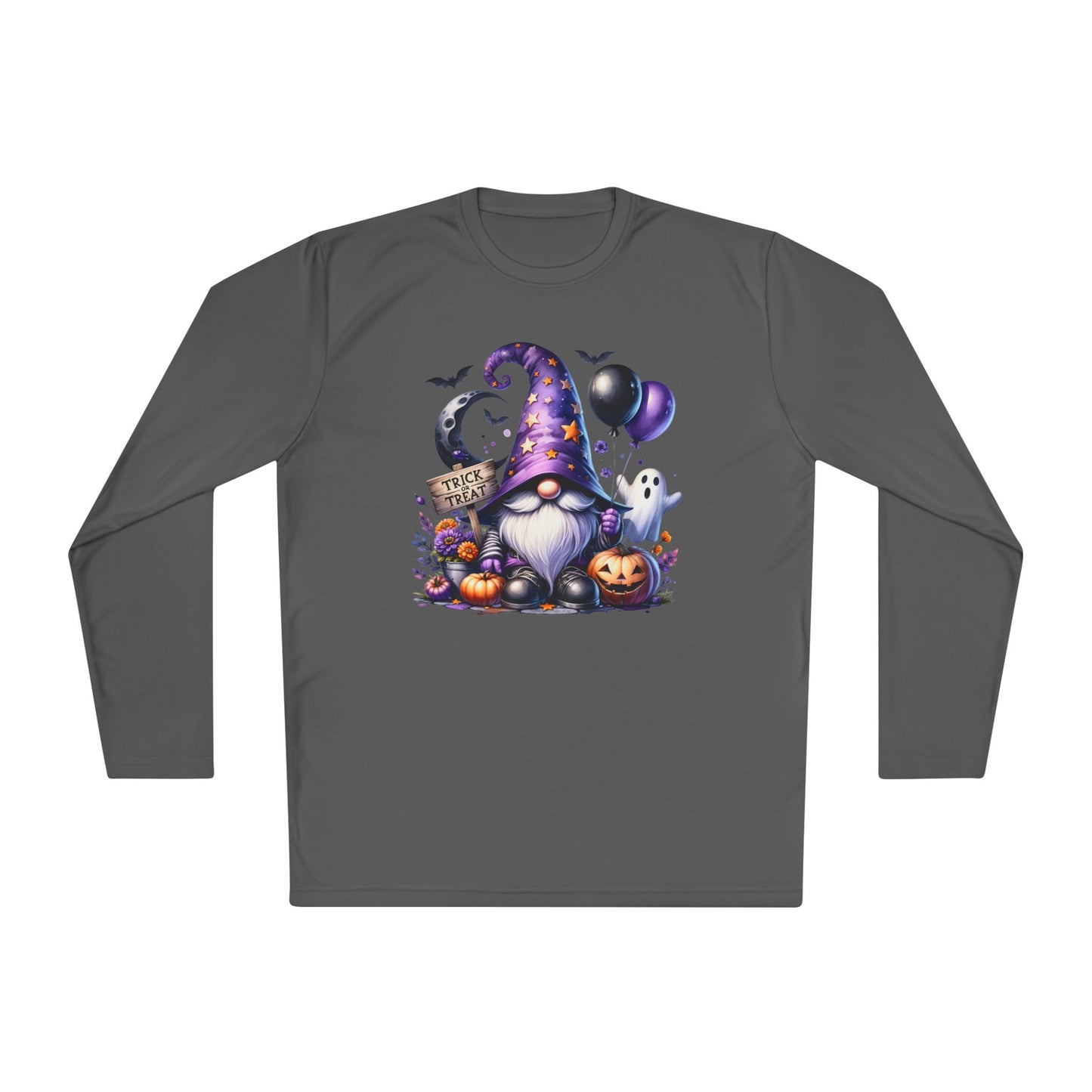 Trick or Treat Witchy Gnome Adult Long Sleeve Tee