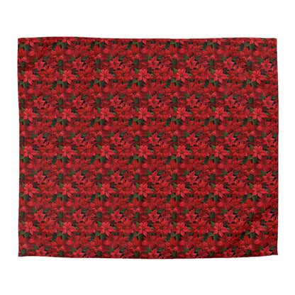 Copy of Winter Poinsettia Garden Microfiber Duvet Cover