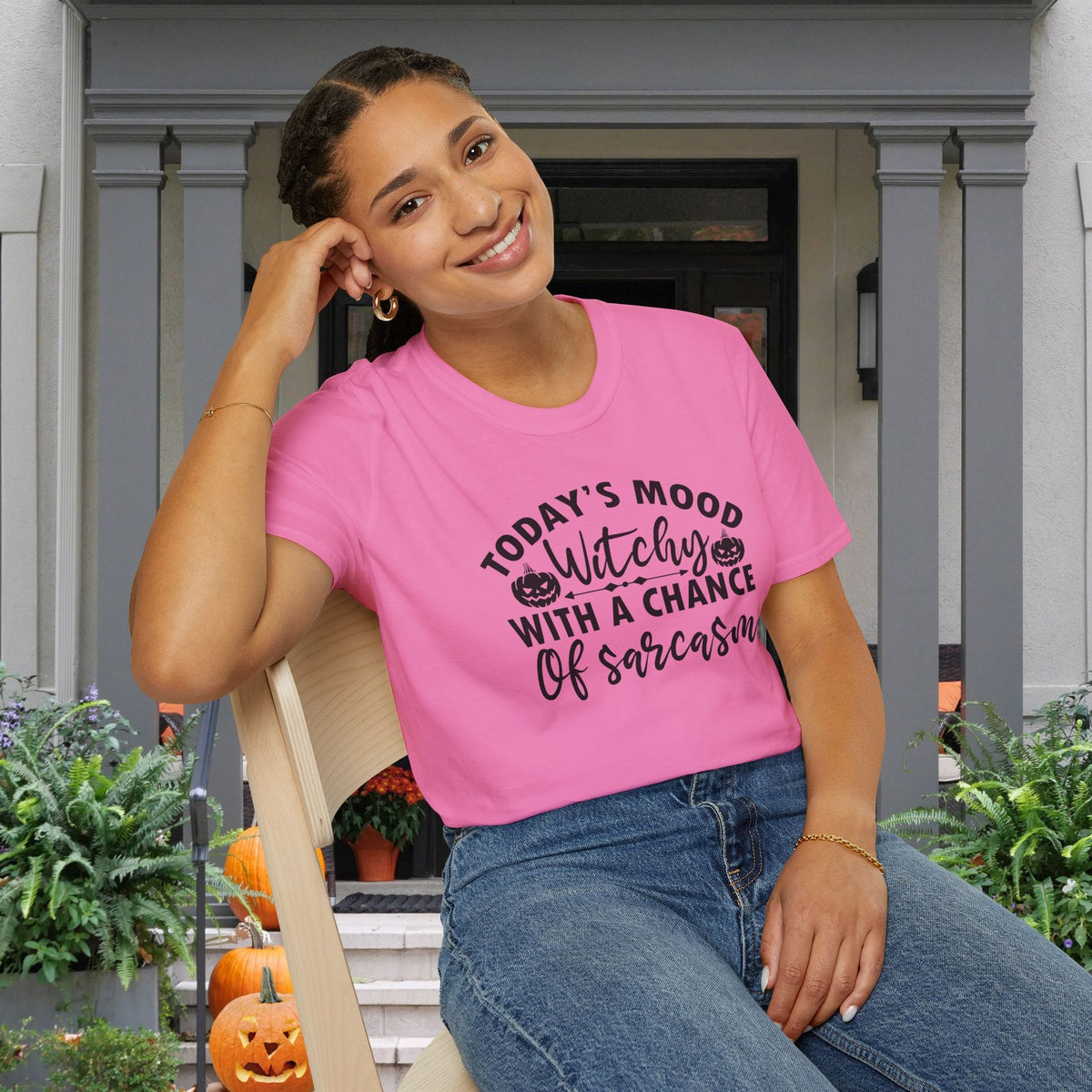 Today's Mood Witchy With A Chance of Sarcasm Adult T-shirt
