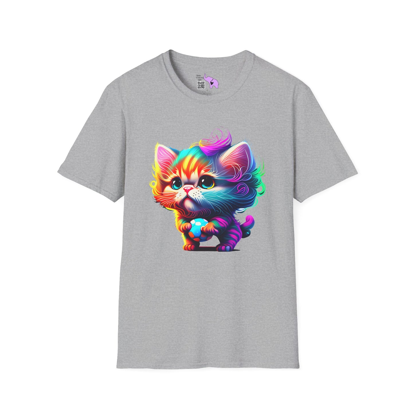 Cute Colorful Kitten Adult T-shirt