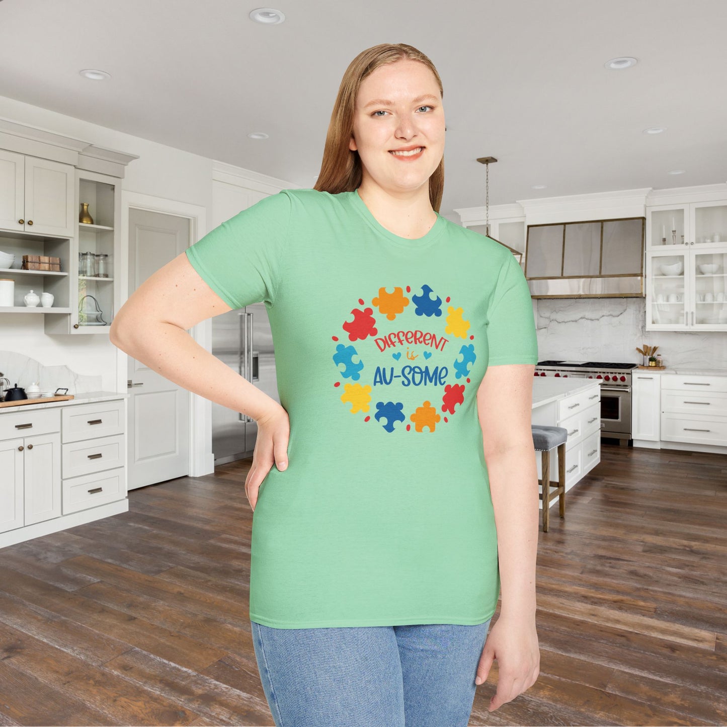Different Is Awesome Autism Awarness Adult T-shirt