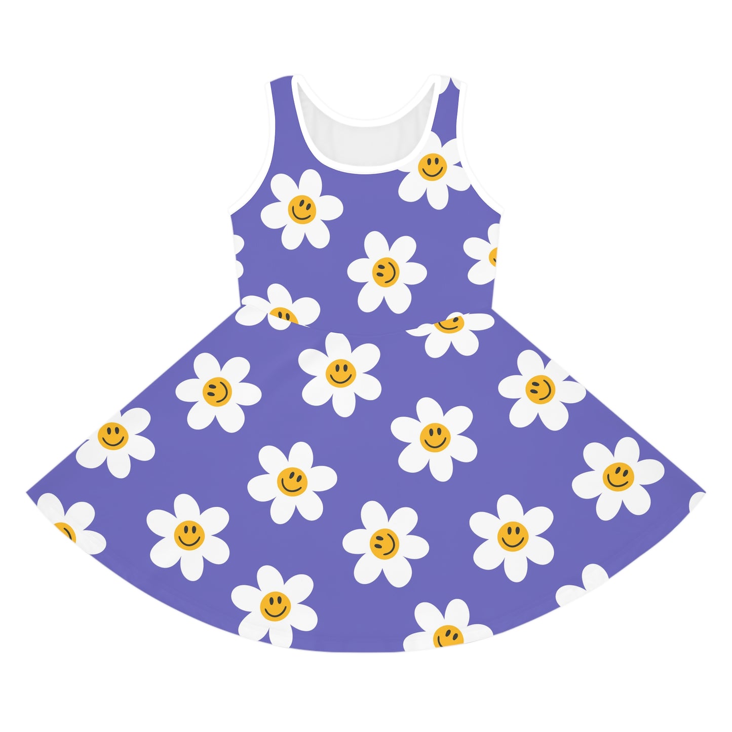 Daisy Grins Purple Girls' Sleeveless Sundress