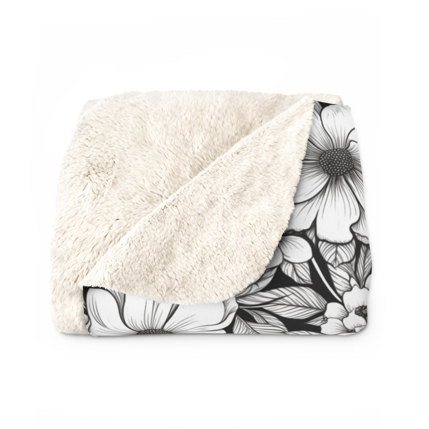 Black & White Forget-Me-Nots Duvet Bedding Set