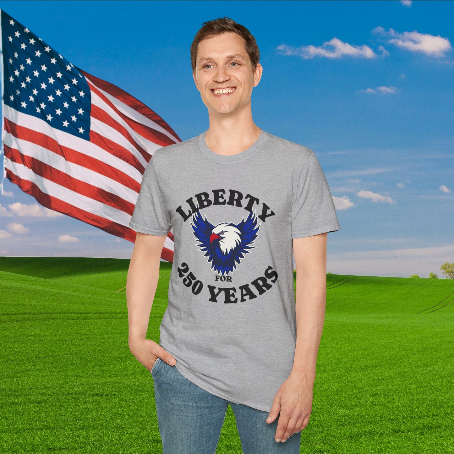 Liberty for 250 Years (Eagle) Adult T-shirt