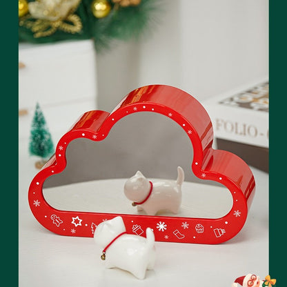 DIY Building Block Christmas Village within Mirror Cloud Lamp