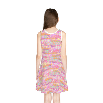 Wild Tropic Collage Girls' Sleeveless Sundress