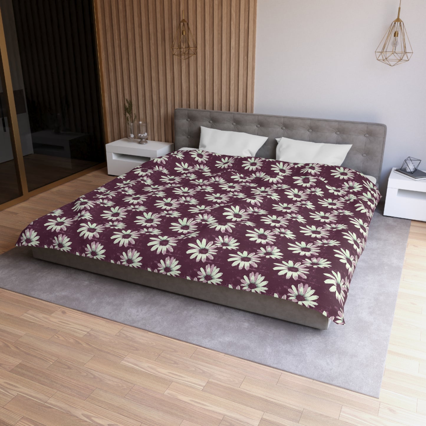 Purple Tide Petals Microfiber Duvet Cover