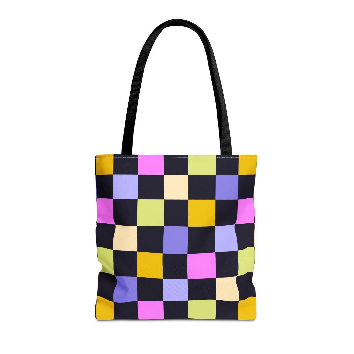 Joyful Checkerboard Canvas Tote Bag