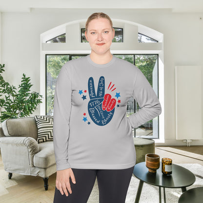 Patriotic Peace Adult Long Sleeve Tee