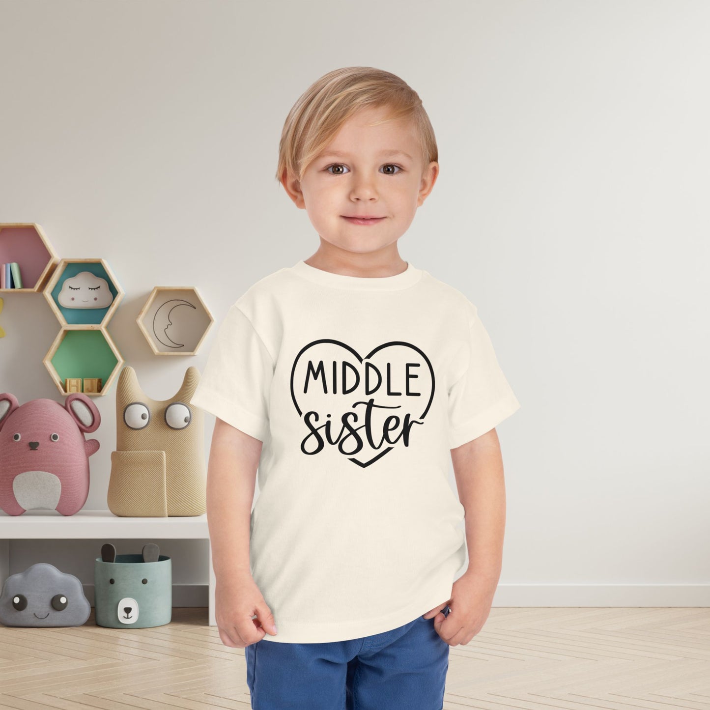 Middle Sister (Heart) Toddler Tee