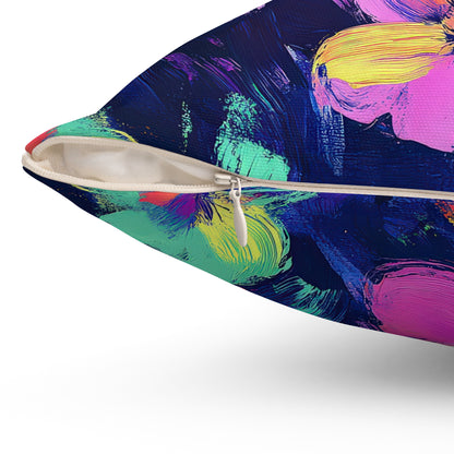 Watercolor Flowers Throw Pillow