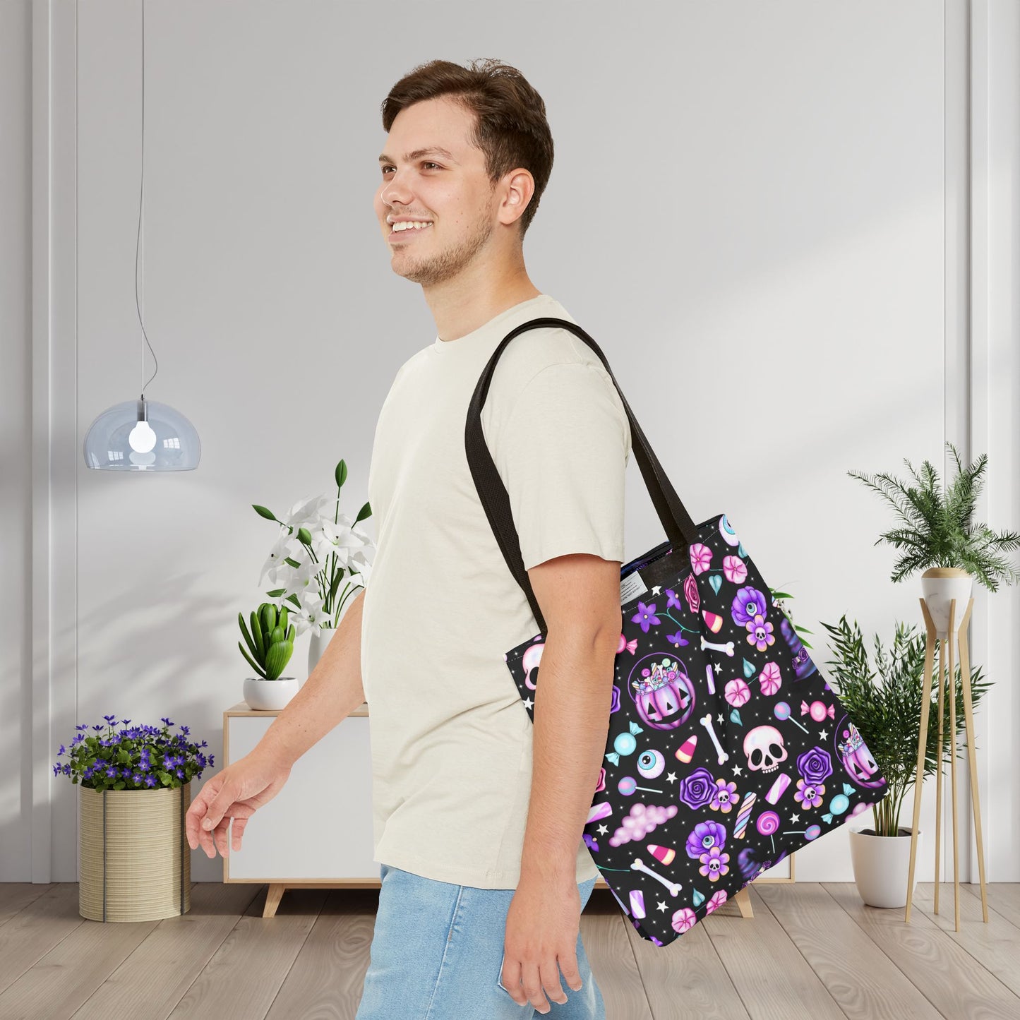 Candy Skulls & Bones Canvas Tote Bag