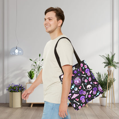 Candy Skulls & Bones Canvas Tote Bag