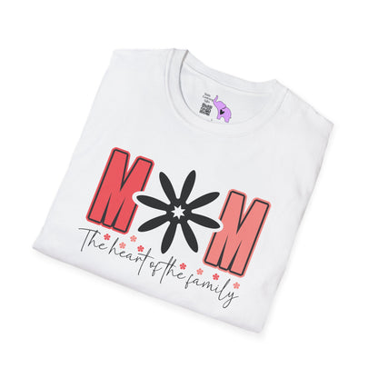 Mom The Heart Of The Family Adult T-shirt