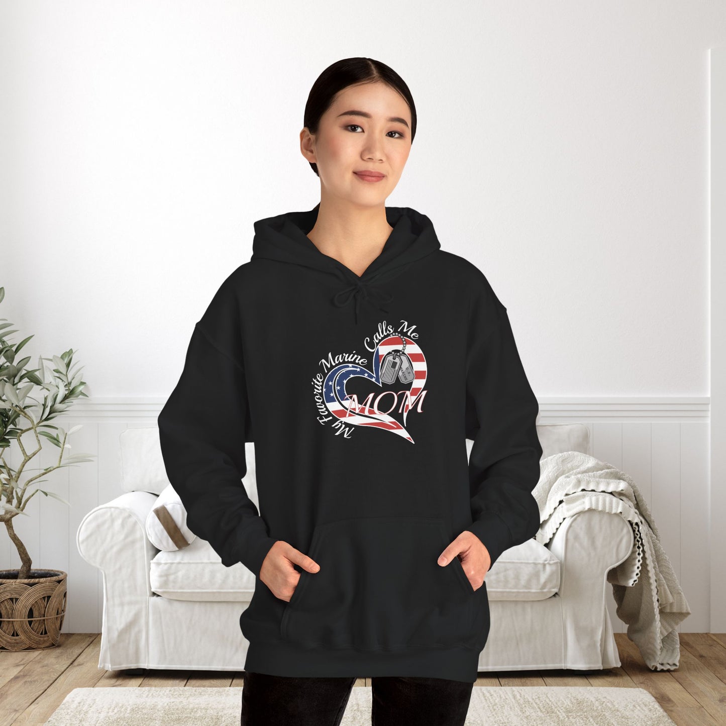 My Favorite Marine Calls Me Mom Heavy Blend™ Hooded Sweatshirt