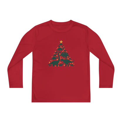 Dinosaur Christmas Tree Youth Long Sleeve Tee