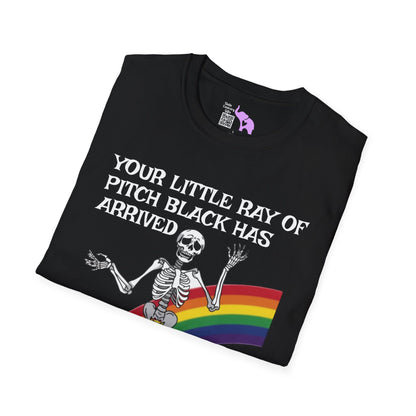 Your Little Ray of Pitch Black Has Arrived (Rainbow) Adult T-shirt