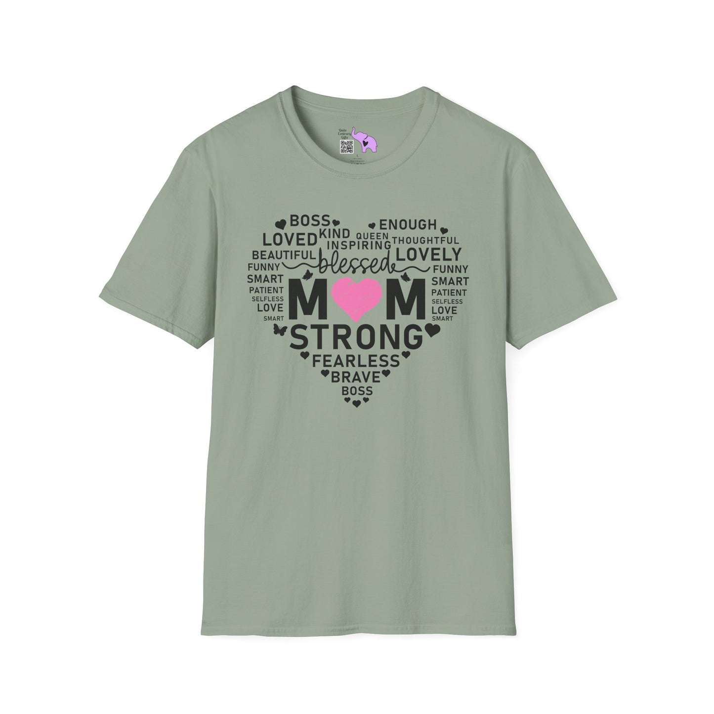 Mom Strong (Heart) Adult T-shirt