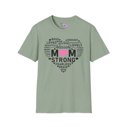 Mom Strong (Heart) Adult T-shirt