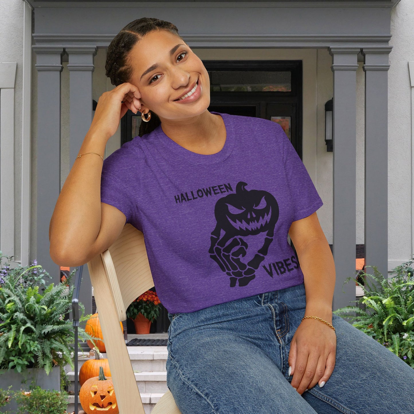 Pumpkin Halloween Vibes Adult T-shirt