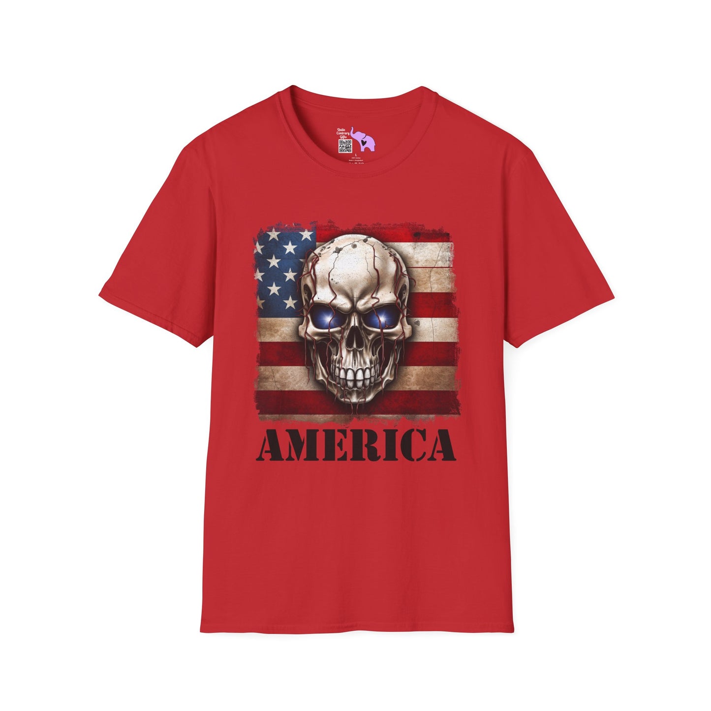 America Skull Adult T-shirt