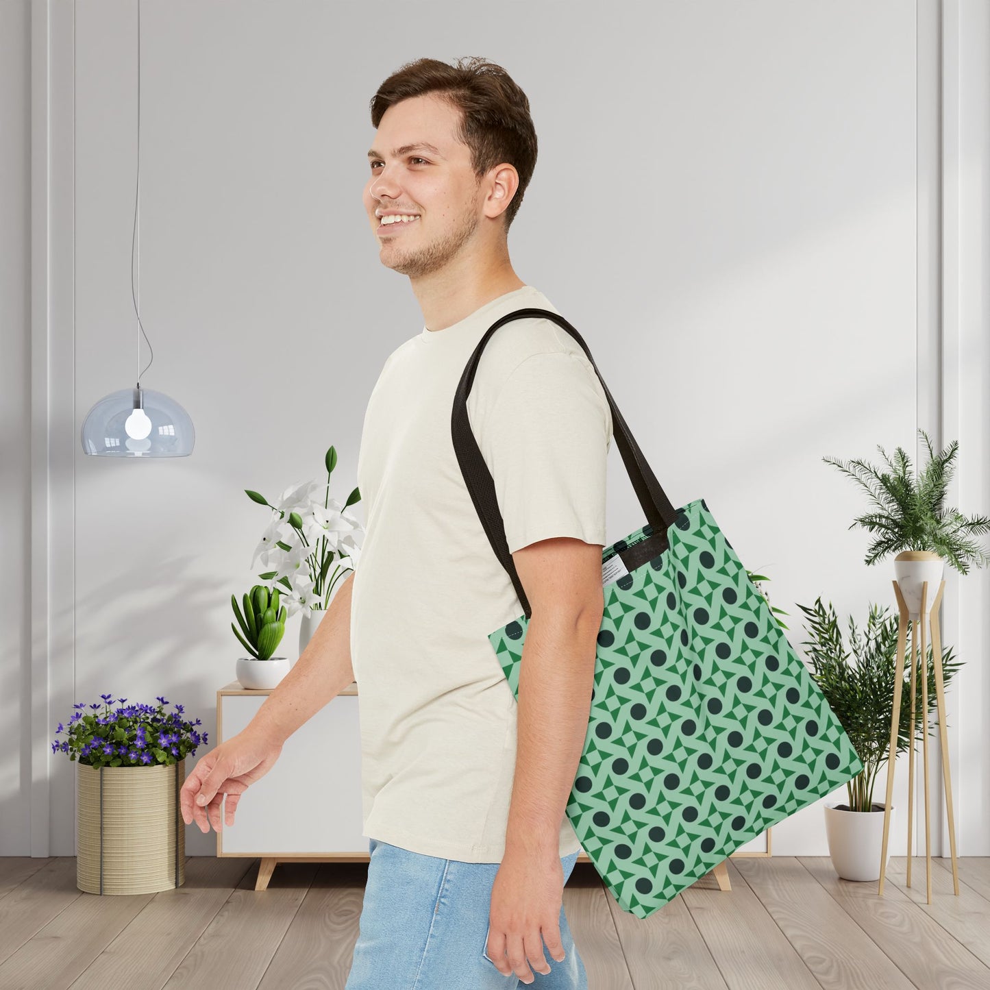 Emerald Pinwheels Canvas Tote Bag