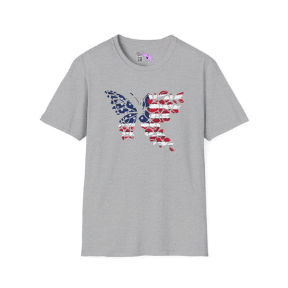 American Flag Butterfly Adult T-shirt