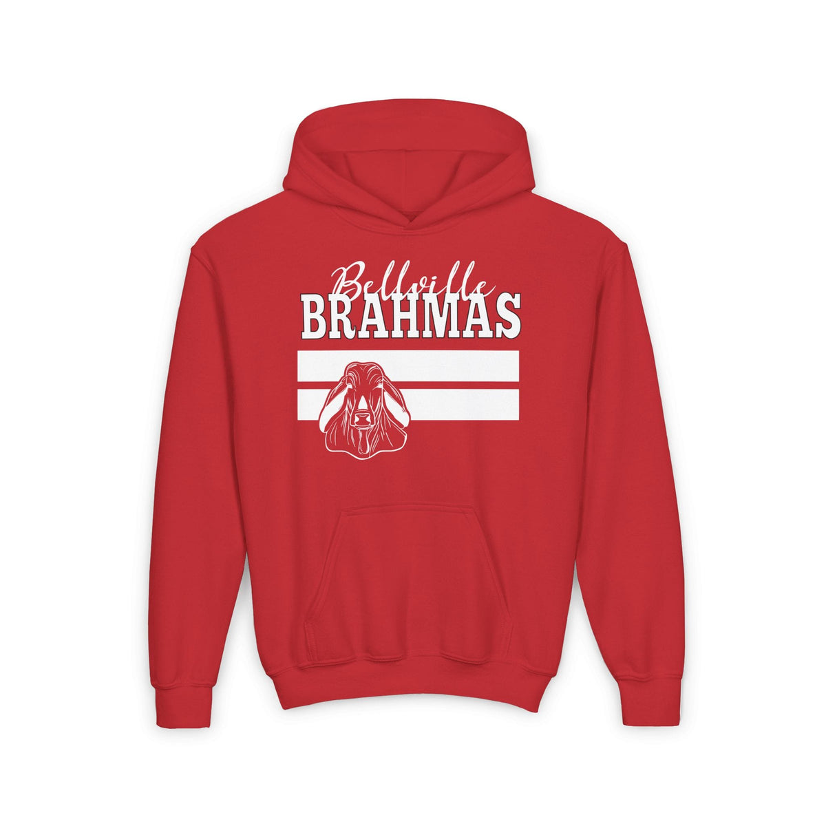 Ballville Brahmas w/Mascot & Stripes Youth Heavy Blend Hoodie