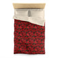 Copy of Winter Poinsettia Garden Microfiber Duvet Cover
