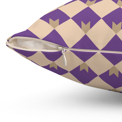 Diamond Bloom-Amethyst & Cream Throw Pillow
