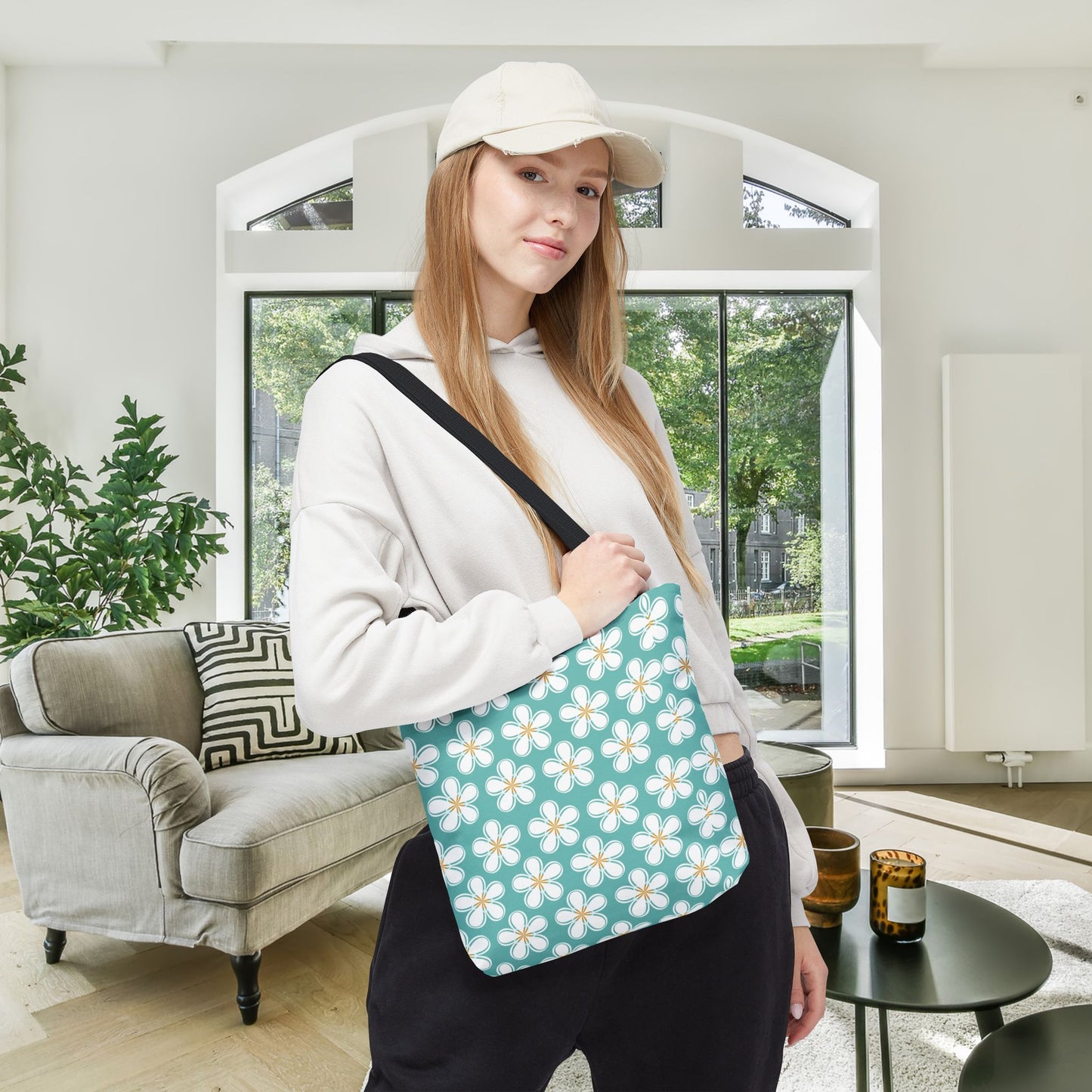Tealberry Blooms Canvas Tote Bag