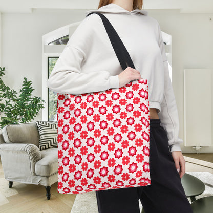 Scarlet Star Garden Canvas Tote Bag