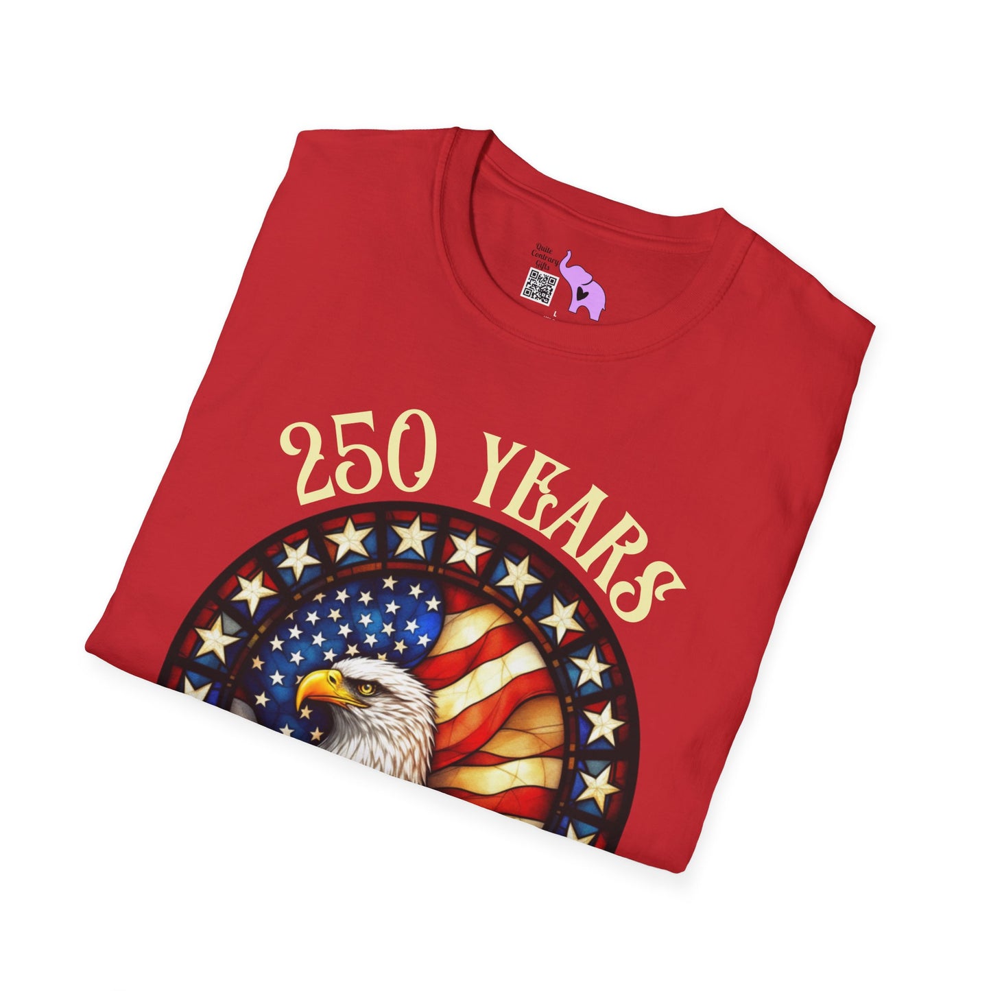 250 Years of Greatness (Stained Glass Eagle) Adult T-shirt