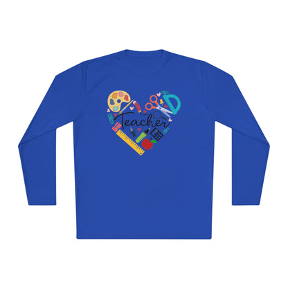 Teacher Supply Heart Adult Long Sleeve Tee