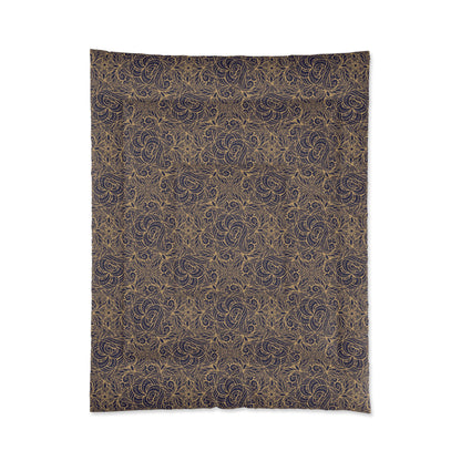 Golden Midnight Radiance Mandala Comforter