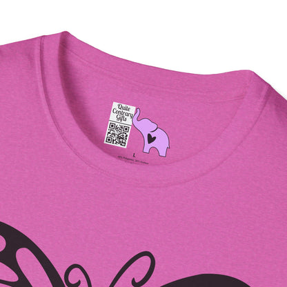 Butterfly Pink Support Ribbon Adult T-shirt