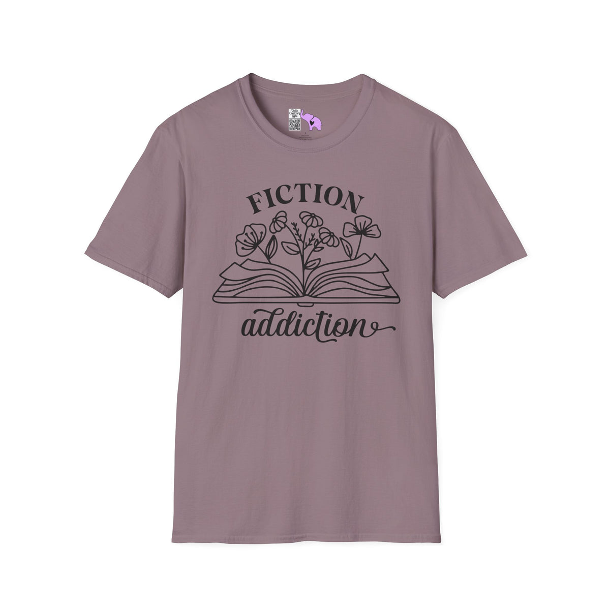 Fiction Addiction (Flowers, Open Book) Adult T-shirt