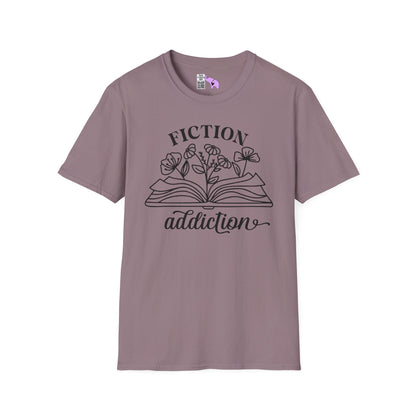 Fiction Addiction (Flowers, Open Book) Adult T-shirt