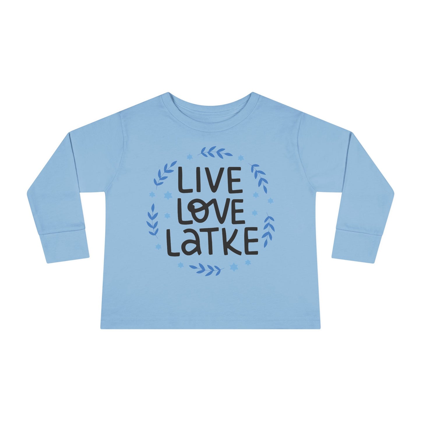 Hanukkah Live Love Latke Toddler Long Sleeve Tee