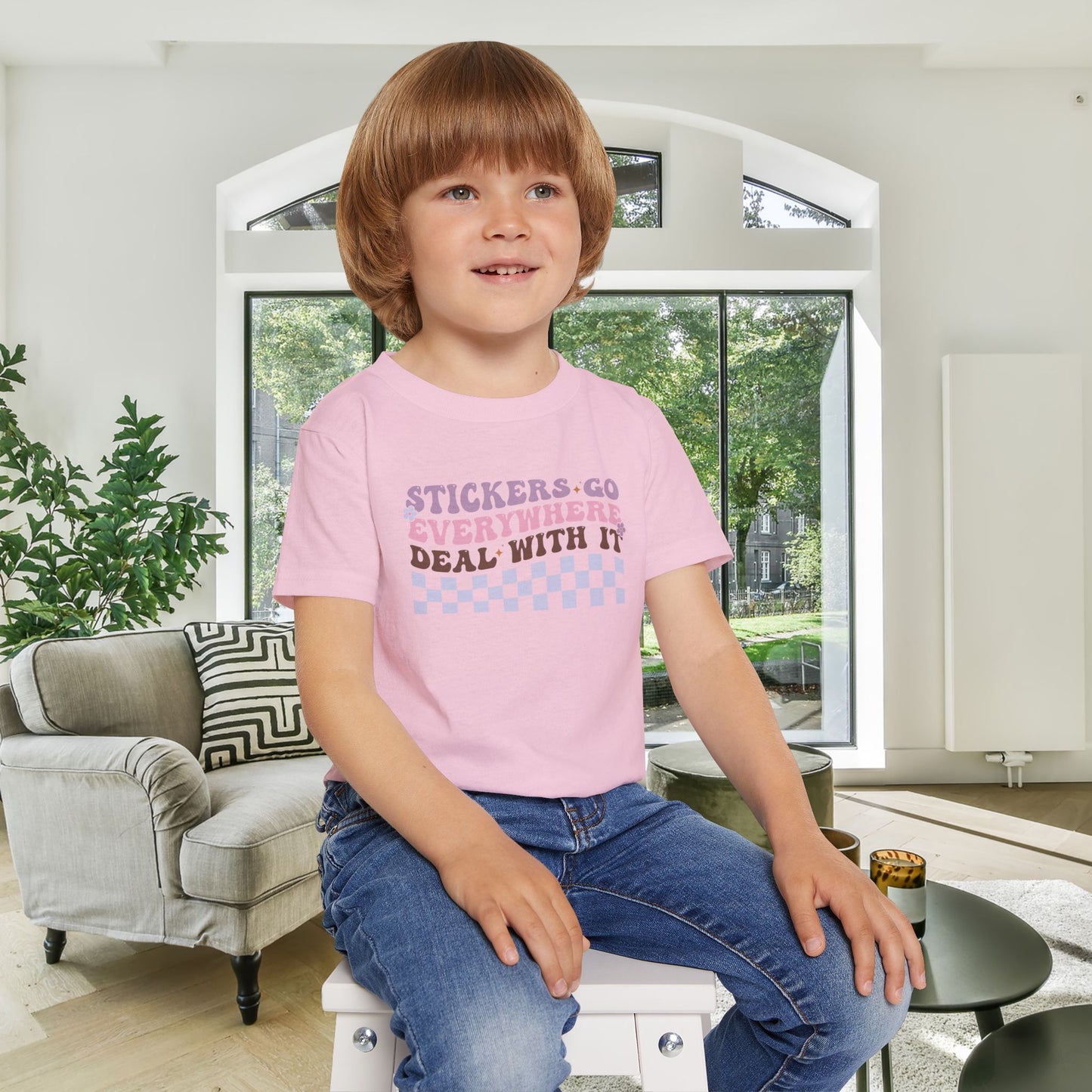 Stickers Go Everywhere Deal With It Heavy Cotton™ Toddler T-shirt
