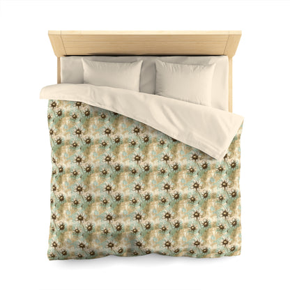 Worn Meadow Daisies Microfiber Duvet Cover