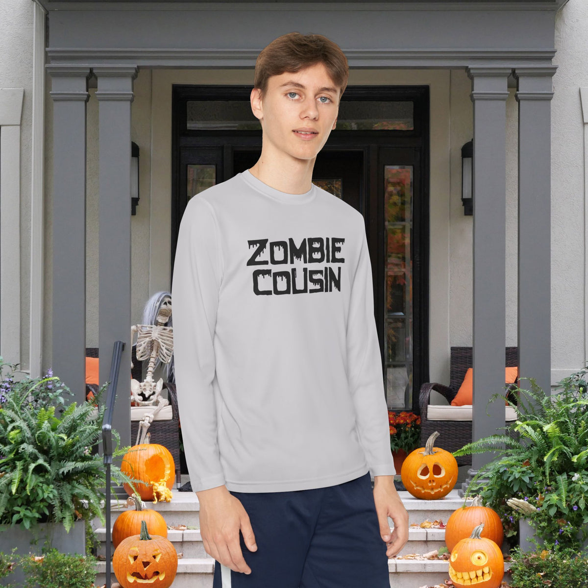 ""Zombie Cousin Youth Long Sleeve Tee