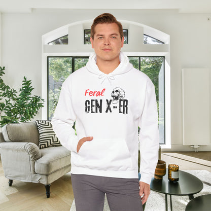 Feral Gen-Xer Skull Heavy Blend™ Hooded Sweatshirt