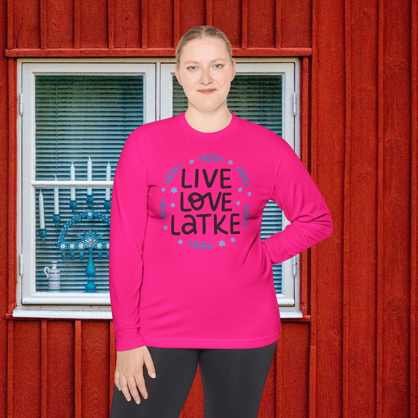 Hanukkah Live Love Latke Adult Long Sleeve Tee