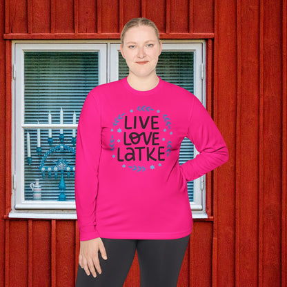 Hanukkah Live Love Latke Adult Long Sleeve Tee