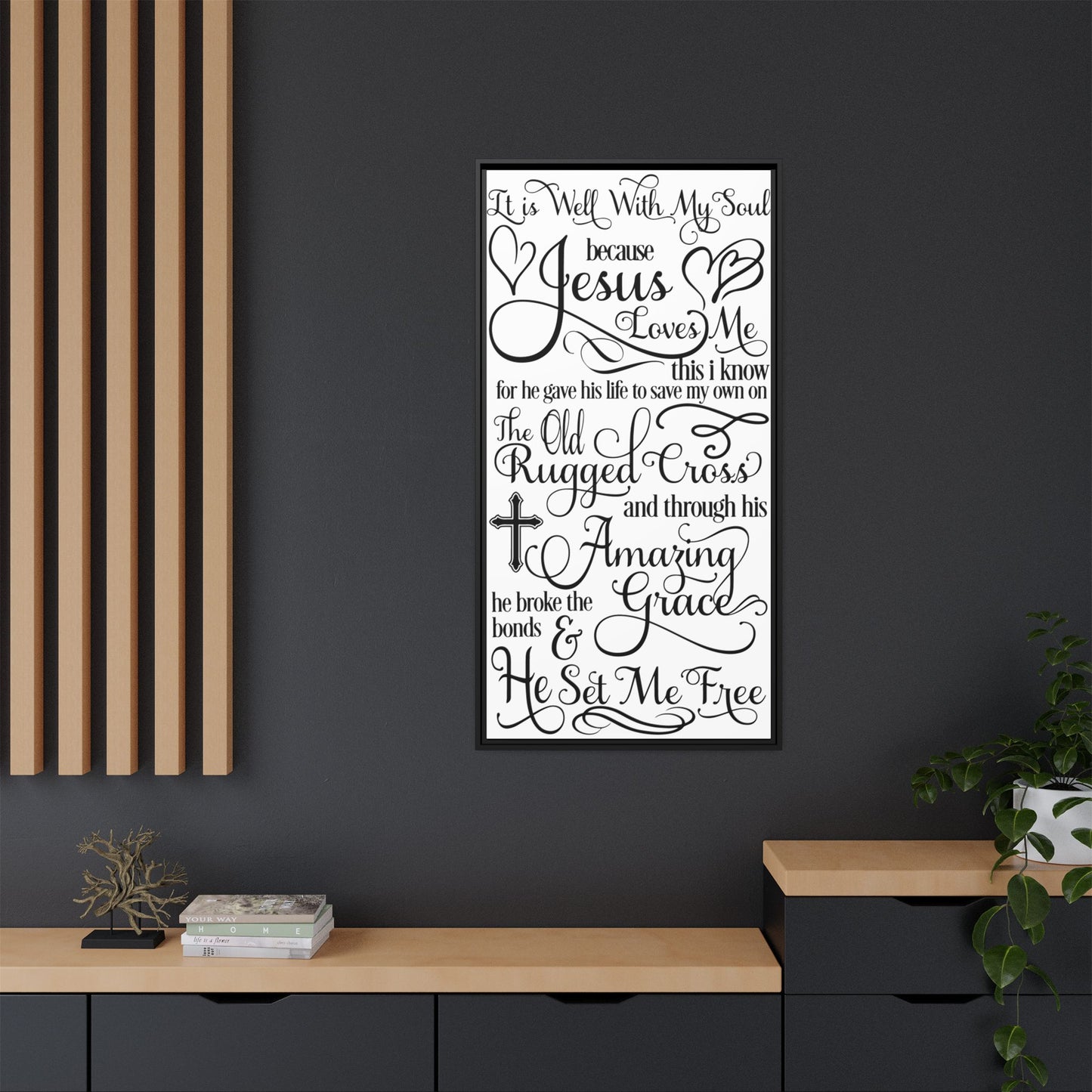Hymnal Poem Framed Canvas Bathroom Art